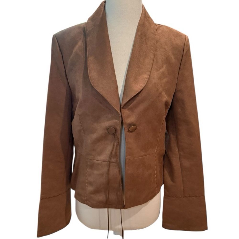 Parallel NWT Faux Suede Like Boho Embroidered Festival Jacket Womens Lg cowgirl